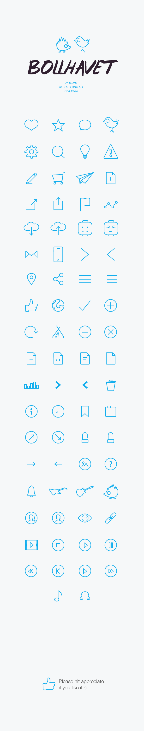 Bollhavet 74 free flat icon set by Jonas Lampe Persson in 2014年8月份汇总的25个免费的扁平化图标套装下载