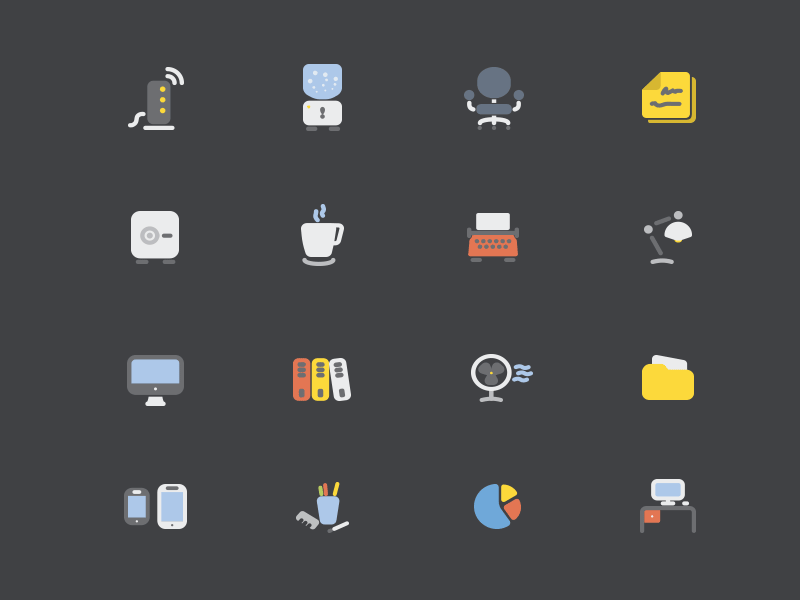 Free set of 60 Office Icons by George Vasyagin in 2014年8月份汇总的25个免费的扁平化图标套装下载
