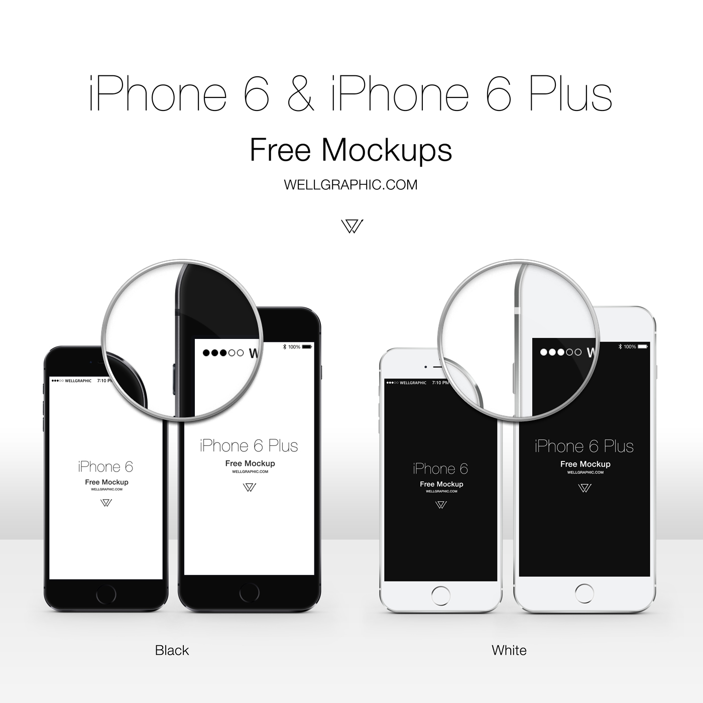 iPhone 6+iPhone 6 Plus矢量展示模型PSD下载