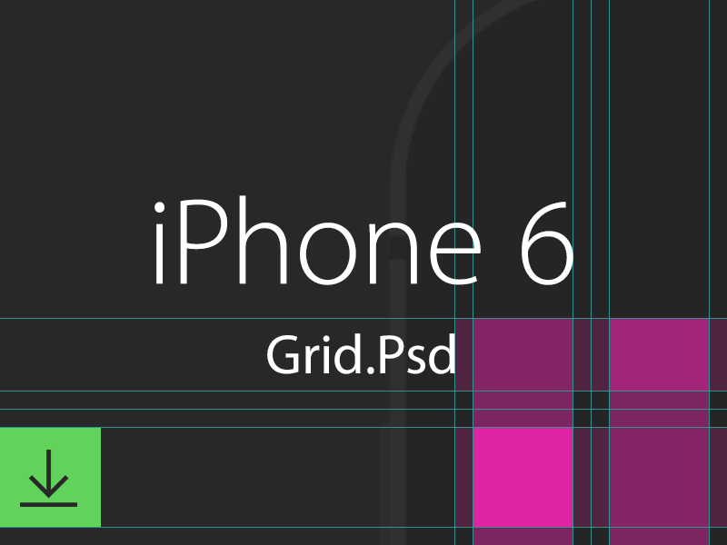 iPhone 6 Grid by Eddie Lobanovskiy in 35个新鲜的iPhone6展示模型PSD下载
