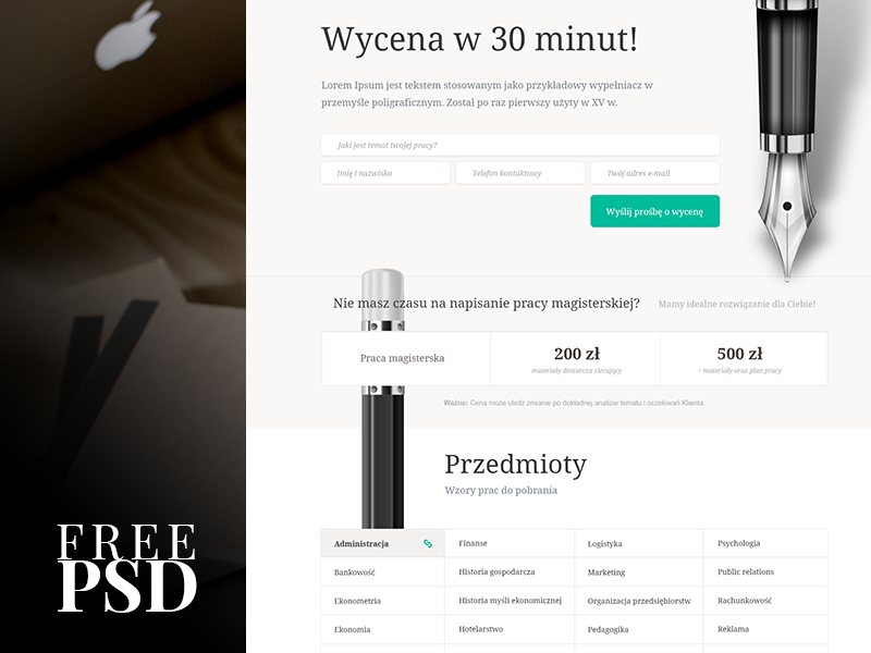 Free PSD Template by Marcin Czaja in 2014年9月收集的给网页设计师的免费模板PSD下载