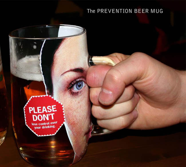 The Prvention Beer Mug: Please Don’t Lose Control Over Your Drinking.