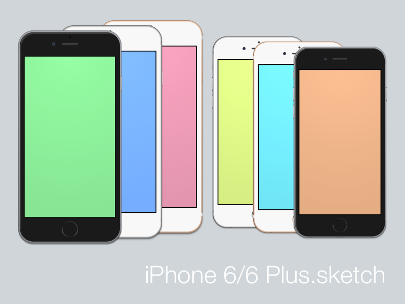 iPhone 6 & 6 Plus by Michael Stache in 35个新鲜的iPhone6展示模型PSD下载