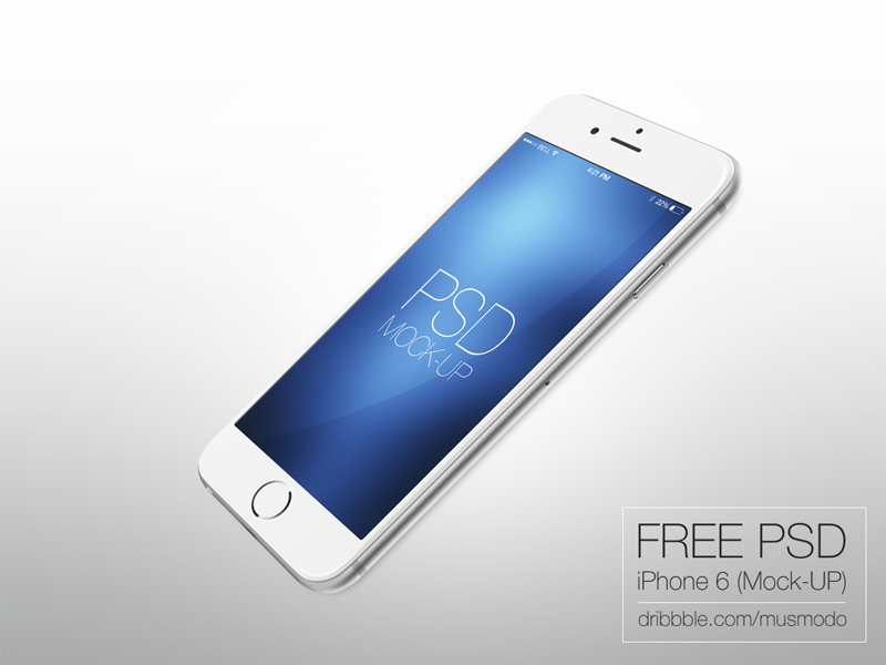 IPhone 6 (free mock-up) by musmodo in 35个新鲜的iPhone6展示模型PSD下载