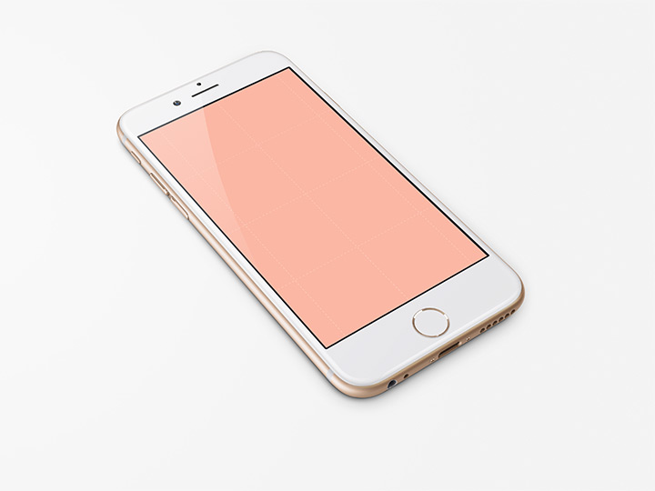 质感超逼真的iPhone6展示模型PSD下载（白色+金色+灰色）