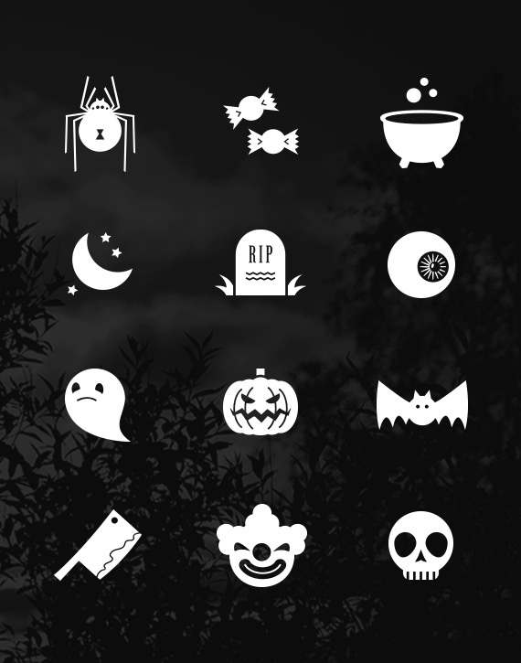 Free Flat Halloween Icons by Gloria in 2014年10月的28个免费扁平化图标合集