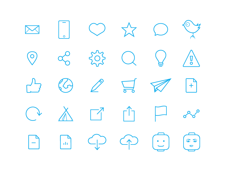 Bollhavet Free 74 Flat Line Icons by Jonas Lampe Persson in 2014年10月的28个免费扁平化图标合集