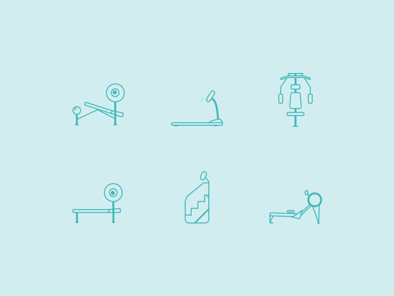 Workout Icons by Liam Shalon in 2014年10月的28个免费扁平化图标合集