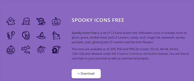 Spooky Icons Free – 12 hand-drawn Halloween icons by Hatchers in 23个免费的扁平化图标下载（带IOS8图标）