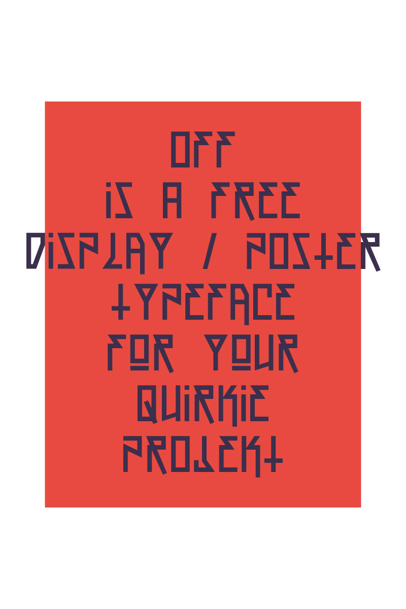 Off! Free Font by Rendra Diardjo in 2014年10月的20套新鲜字体下载