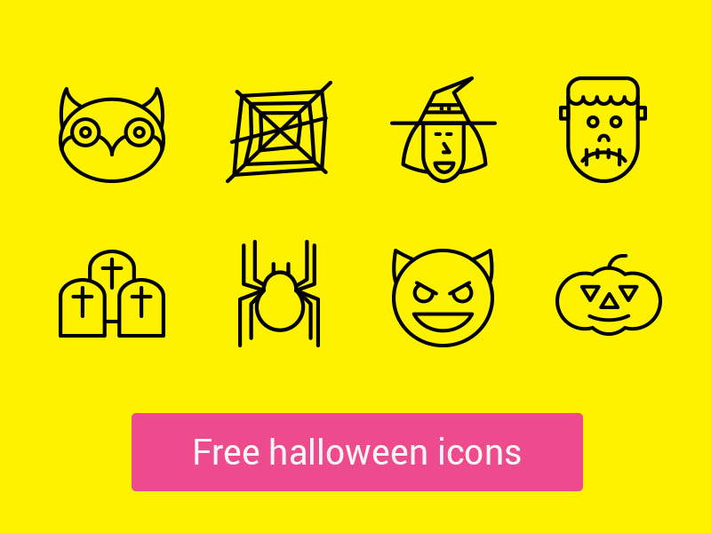 Free Halloween Icons by Icons Mind in 2014年10月的28个免费扁平化图标合集