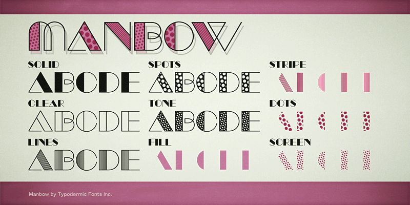 Manbow by Typodermic Fonts in 20个2014年10月整理的最新时尚设计字体下载