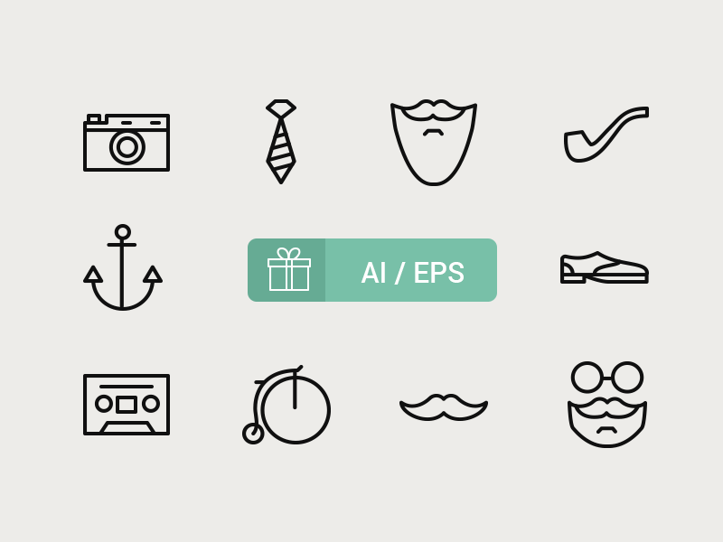 Free Hipster Icons by Icons Mind in 23个免费的扁平化图标下载（带IOS8图标）