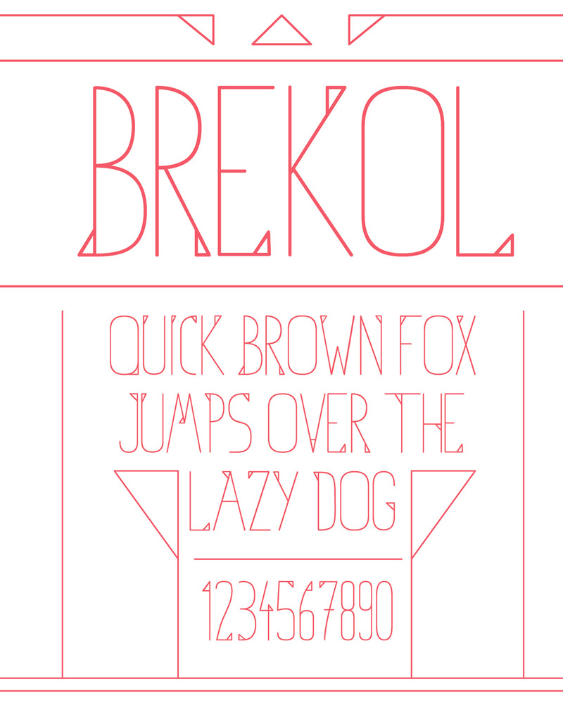 Brekol Free Font by Adam Boro in 2014年10月的20套新鲜字体下载