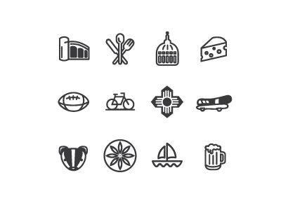 Free Madison Icon Set by Kelly Rauwerdink in 2014年10月的28个免费扁平化图标合集