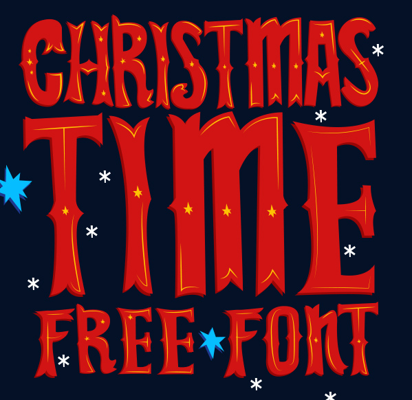 Christmas Time Free Font by Lukasz KuIakowski in 20个2014年10月整理的最新时尚设计字体下载