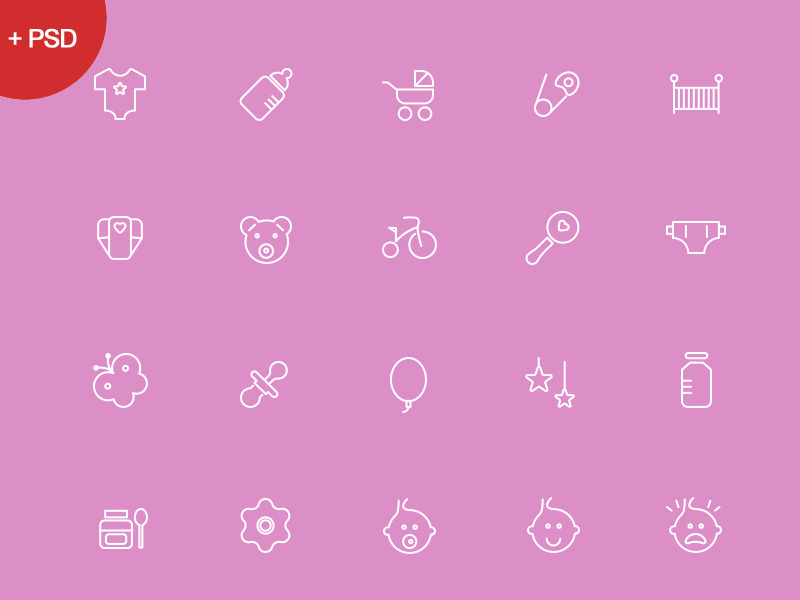 25 Free Babies Icons by Graphics Bay Team in 23个免费的扁平化图标下载（带IOS8图标）