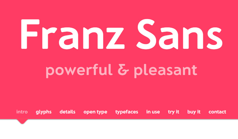 Franz Sans in 全新的35个干净的极简主义网站设计欣赏