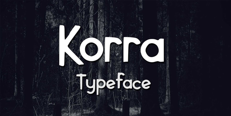Korra Free Typeface by Mercan Cebe Alper in 2014年10月的20套新鲜字体下载