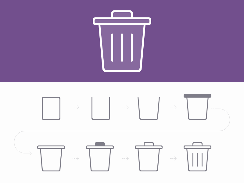 Trash Icon Design by Milad Gheisari in 23个免费的扁平化图标下载（带IOS8图标）