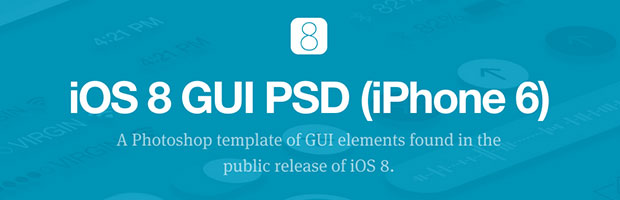 iPhone 6的iOS 8 GUI PSD 套装下载（iOS8默认界面皮肤）