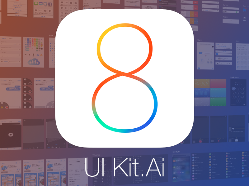 iOS 8 Vector Ui Kit by Rusty Mitchell in2014年11月最新的手机app界面ui套装psd下载