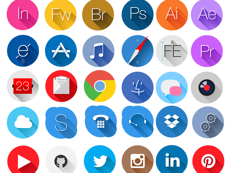 Circle Icons by Bedismo in 2014年11月的22个免费扁平化图标合集