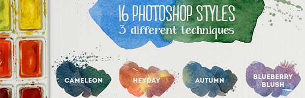 16种不同的水彩笔触效果photoshop笔刷文件下载