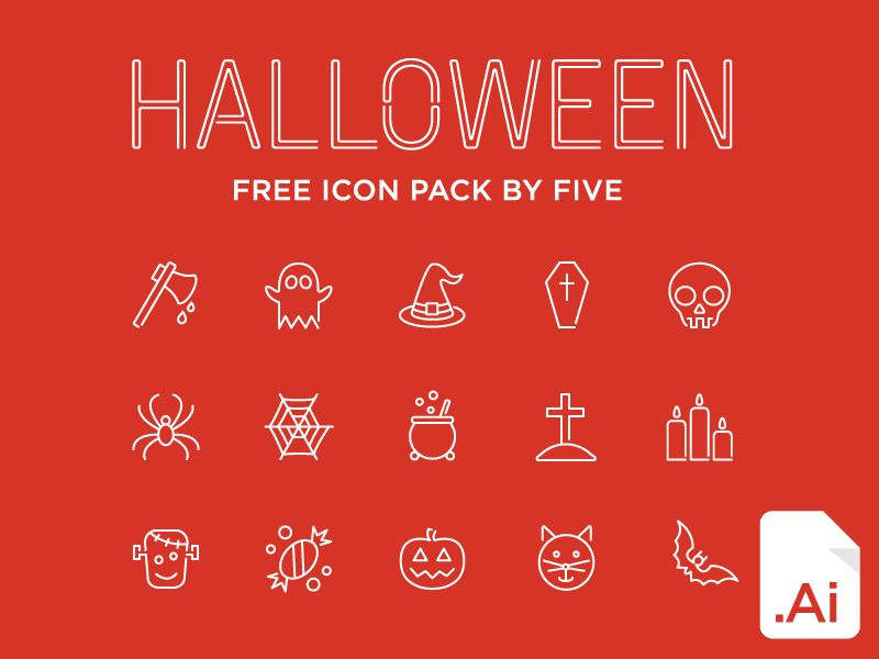 Halloween FREE icon pack by FIVE by Marko Stupicin 2014年11月的22个免费扁平化图标合集