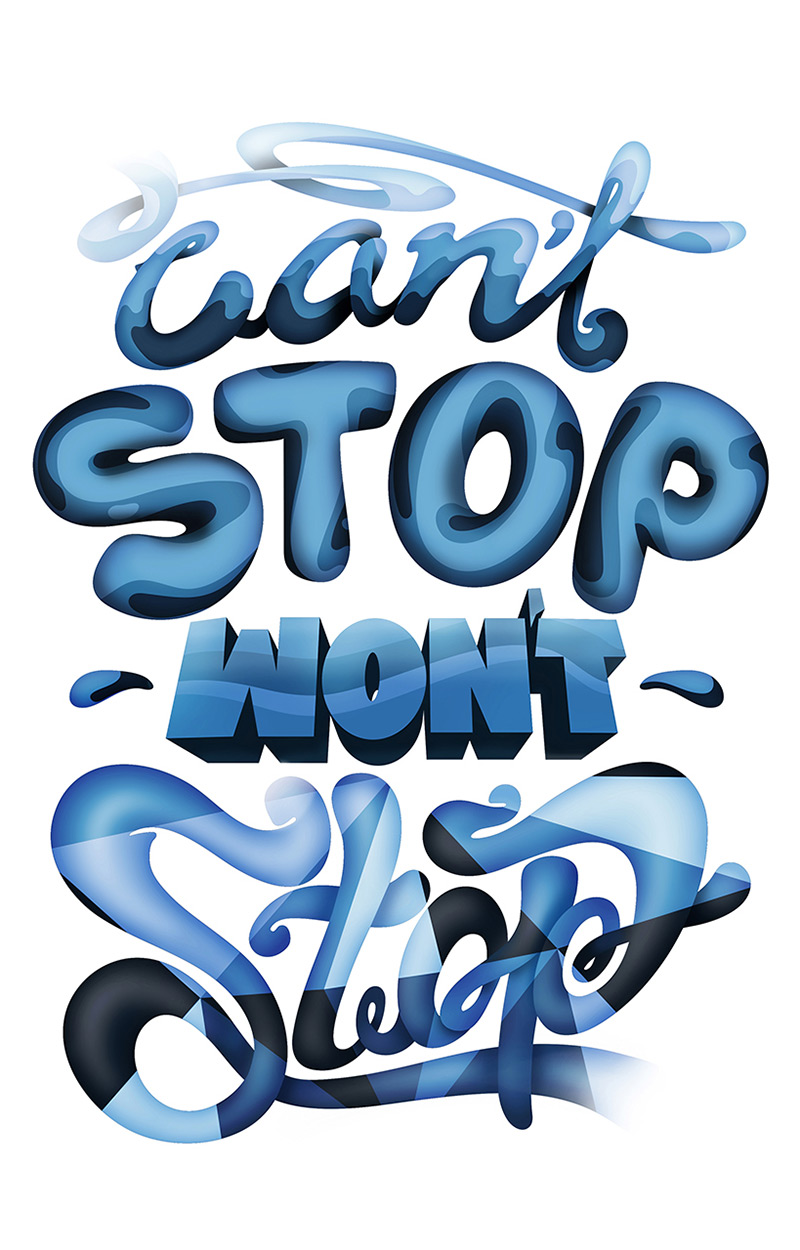 Can`t Stop... by Johan illustration in 2014年11月的字体创意设计案例欣赏