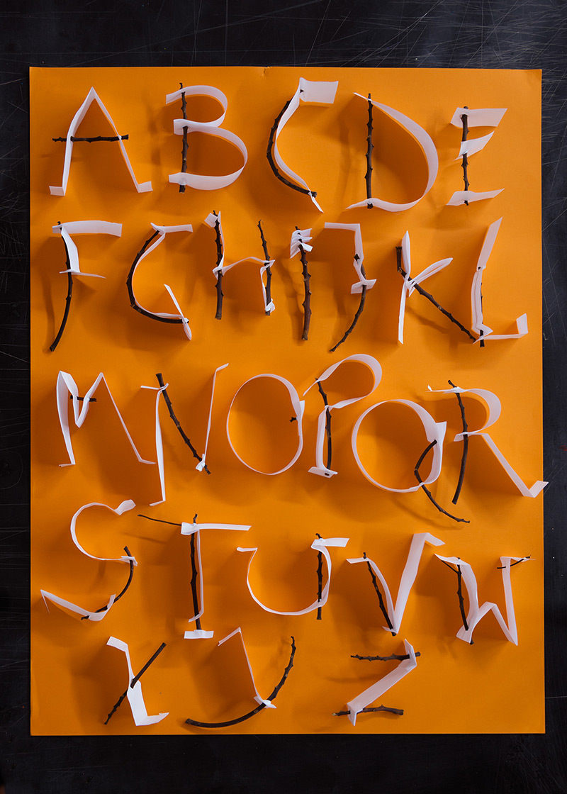 Sticks & Paper alphabet by Hannah Bruhin in 2014年11月的字体创意设计案例欣赏