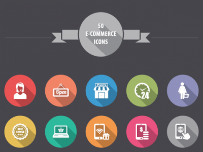 Free Collection of Flat Ecommerce Icons by WooRockets in 2014年11月的22个免费扁平化图标合集
