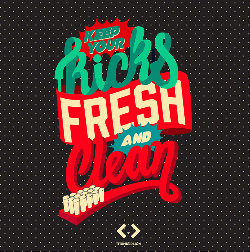 Keep your kicks fresh and clean by Minh Hoàng in 2014年11月的字体创意设计案例欣赏
