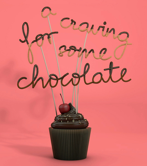 Chocolate-coated Typography by Marta Bobet in 2014年11月的字体创意设计案例欣赏