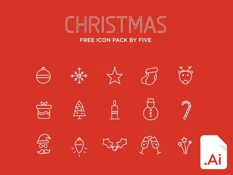 Christmas Icon Pack By Five by Domagoj Kapulica in 40个圣诞矢量图标的饕餮大餐下载