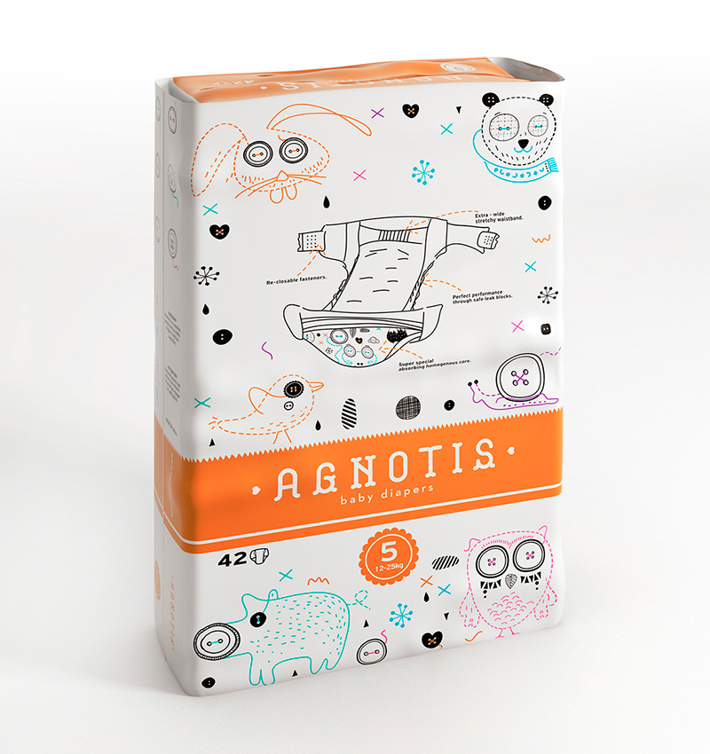 Agnotis Baby Diapers by dolphins // communication design in Package Design Inspiration for December 2014