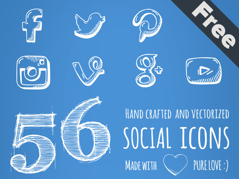 Social Icons Freebie by Agata Kuczminska in 40个圣诞矢量图标的饕餮大餐下载