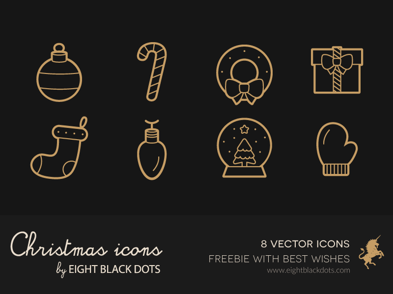 Free christmas icons set with best wishes by Eight Black Dots in 40个圣诞矢量图标的饕餮大餐下载