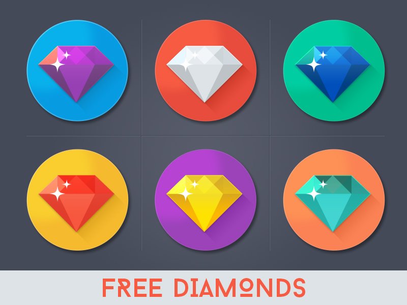 Free Diamond Icons by Hartwig Salzer 2015年1月的扁平化图标合集下载