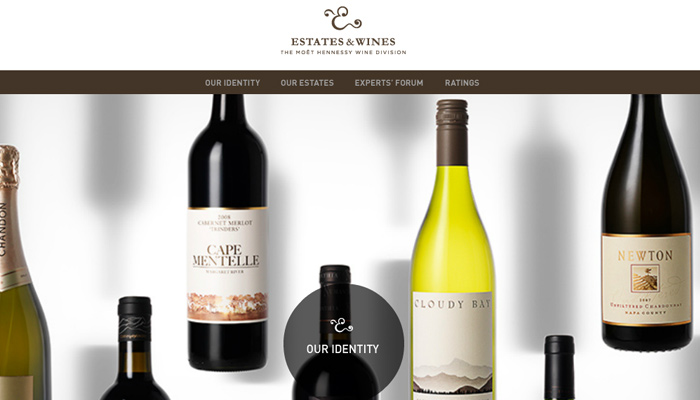 30个值得赞叹的葡萄酒厂和葡萄庄园网站设计欣赏estates and wines winery homepage