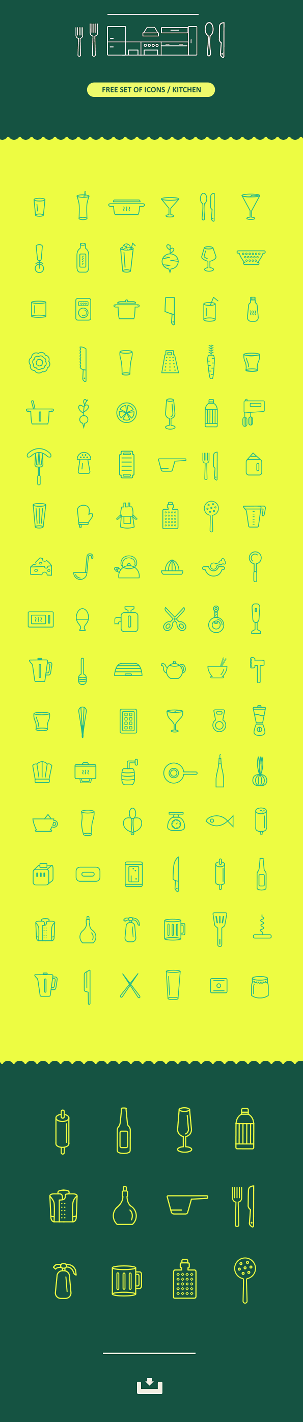 Free set of icons / Kitchen by Belc in 2015年1月的23个免费的扁平化图标合集下载