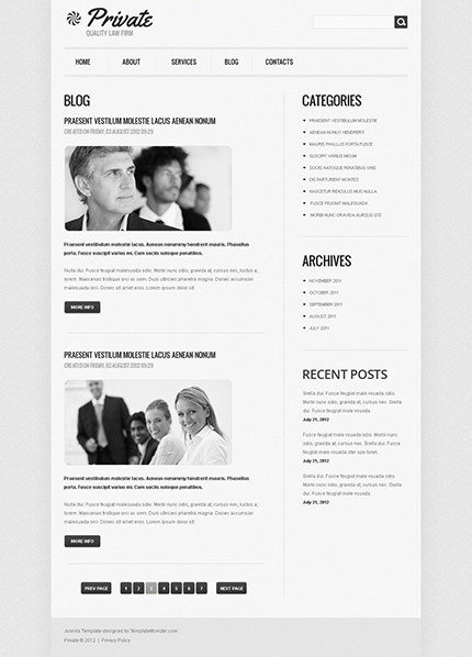 30个惊人的网页设计模版下载Free Joomla Law Agency Template