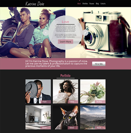 30个惊人的网页设计模版下载Free HTML5 Photo Studio Website
