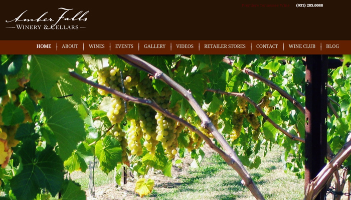 30个值得赞叹的葡萄酒厂和葡萄庄园网站设计欣赏amber falls winery cellar website
