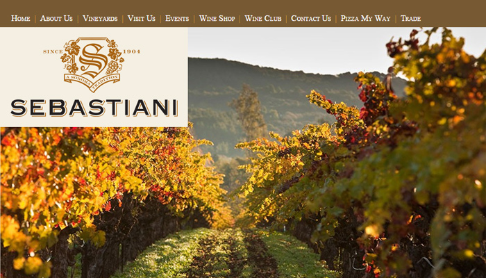 30个值得赞叹的葡萄酒厂和葡萄庄园网站设计欣赏sebastiani vineyards clean website layout