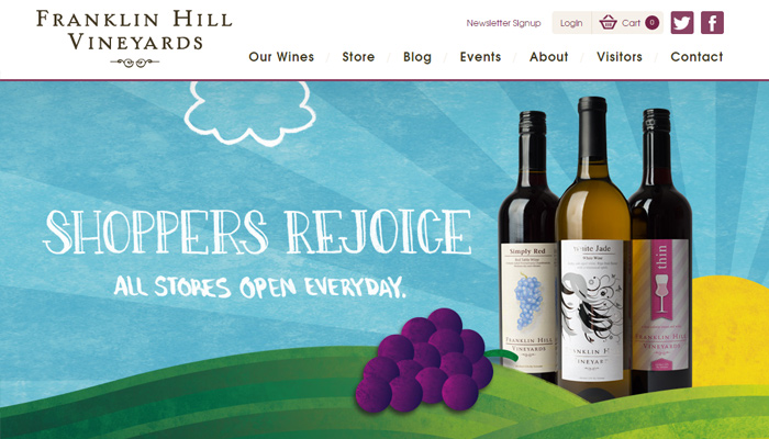 30个值得赞叹的葡萄酒厂和葡萄庄园网站设计欣赏franklin hill vineyards pennsylvania