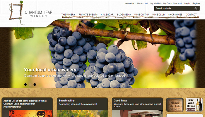 30个值得赞叹的葡萄酒厂和葡萄庄园网站设计欣赏quantum leap florida winery website layout