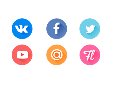 Free download social icons by Oleg Pirogov 2015年1月的扁平化图标合集下载