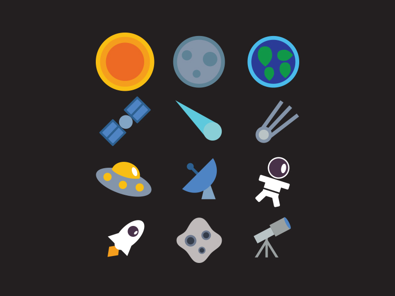 Space Icon Set Free Download by Volodymyr 2015年1月的扁平化图标合集下载