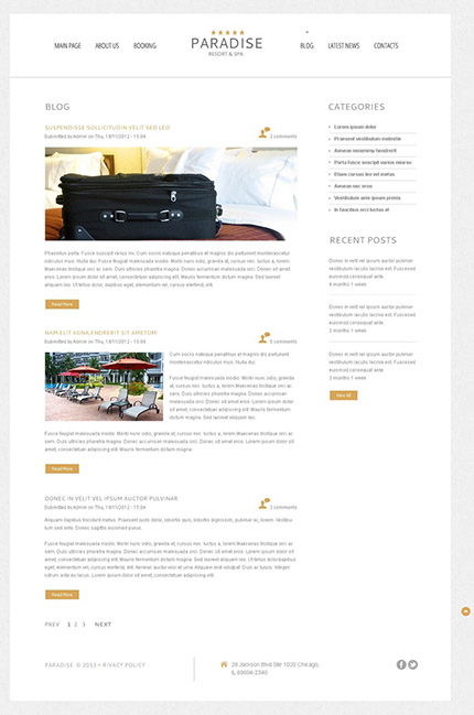 30个惊人的网页设计模版下载Free WordPress Hotel Services Template